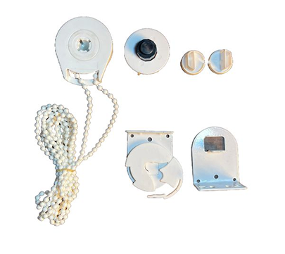 Roller blinds control set with bead chain and mounting hardware